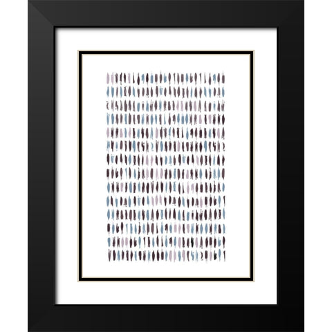Brushstrokes SoftLuxe Black Modern Wood Framed Art Print with Double Matting by Urban Epiphany