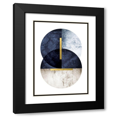 Dark Navy Black Modern Wood Framed Art Print with Double Matting by Urban Epiphany
