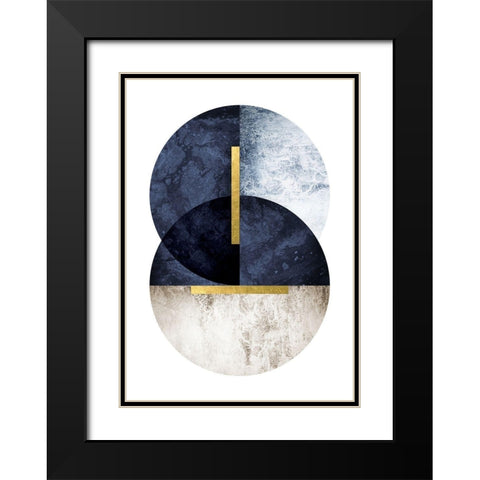 Dark Navy Black Modern Wood Framed Art Print with Double Matting by Urban Epiphany