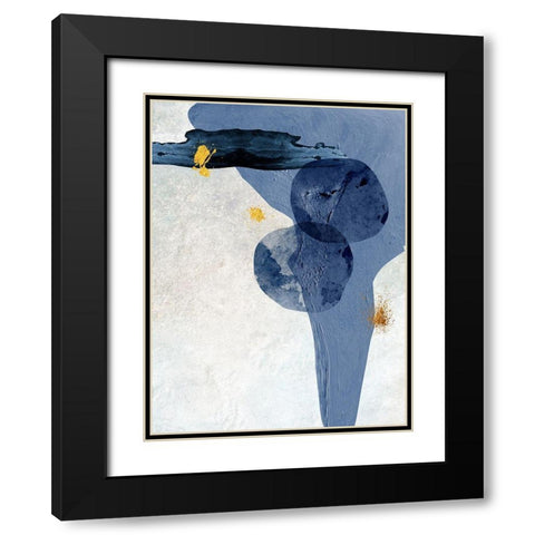 Minimalist Abstract Black Modern Wood Framed Art Print with Double Matting by Urban Epiphany