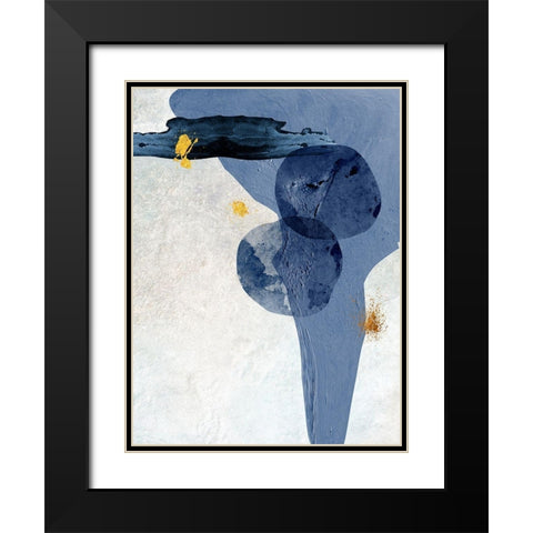 Minimalist Abstract Black Modern Wood Framed Art Print with Double Matting by Urban Epiphany