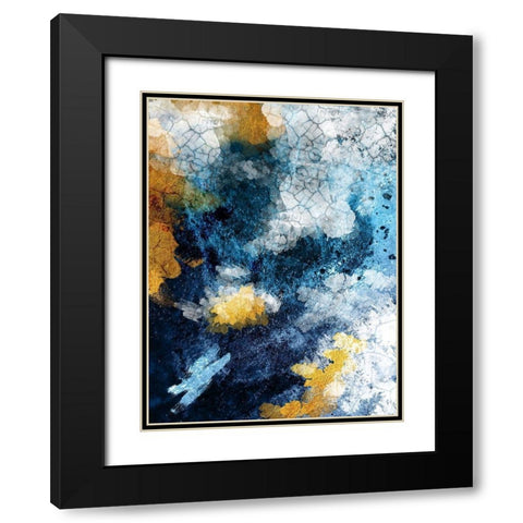 Abstract Conversation Black Modern Wood Framed Art Print with Double Matting by Urban Epiphany