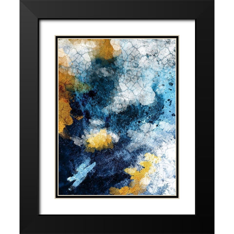 Abstract Conversation Black Modern Wood Framed Art Print with Double Matting by Urban Epiphany
