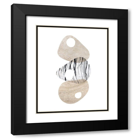 Scandinavian Balance Neutral 3 Black Modern Wood Framed Art Print with Double Matting by Urban Epiphany