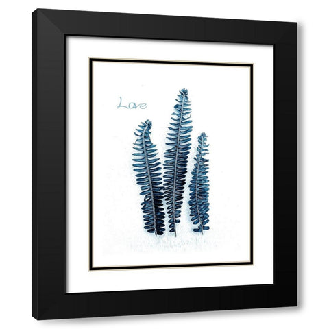 Fern Fronds Baltic Sea Black Modern Wood Framed Art Print with Double Matting by Urban Epiphany
