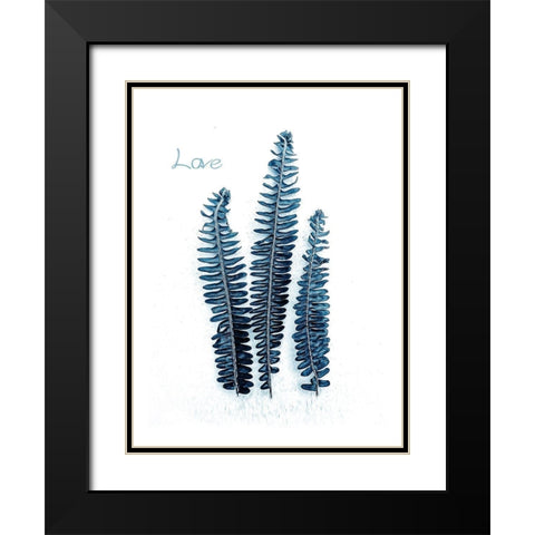 Fern Fronds Baltic Sea Black Modern Wood Framed Art Print with Double Matting by Urban Epiphany