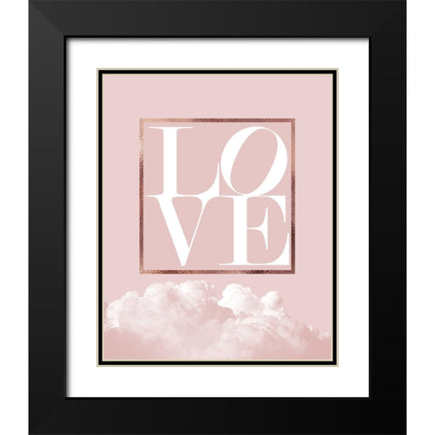 Love Joy Geo 1 Black Modern Wood Framed Art Print with Double Matting by Urban Epiphany