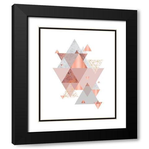 Love Joy Geo 2 Black Modern Wood Framed Art Print with Double Matting by Urban Epiphany