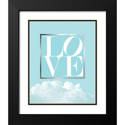 Love Joy Geo Turquoise 1 Black Modern Wood Framed Art Print with Double Matting by Urban Epiphany