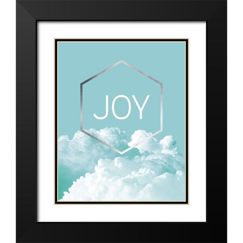 Love Joy Geo Turquoise 3 Black Modern Wood Framed Art Print with Double Matting by Urban Epiphany