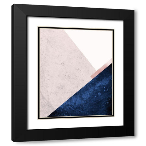 PinkNavy Mountains 1 Black Modern Wood Framed Art Print with Double Matting by Urban Epiphany