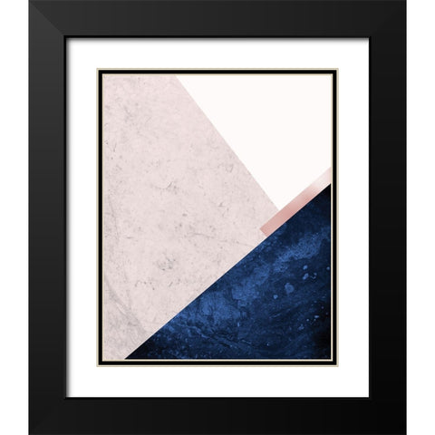 PinkNavy Mountains 1 Black Modern Wood Framed Art Print with Double Matting by Urban Epiphany