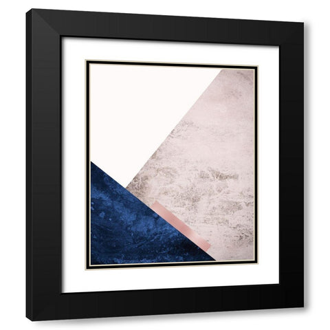 PinkNavy Mountains 3 Black Modern Wood Framed Art Print with Double Matting by Urban Epiphany
