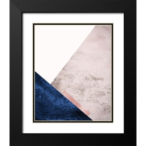 PinkNavy Mountains 3 Black Modern Wood Framed Art Print with Double Matting by Urban Epiphany