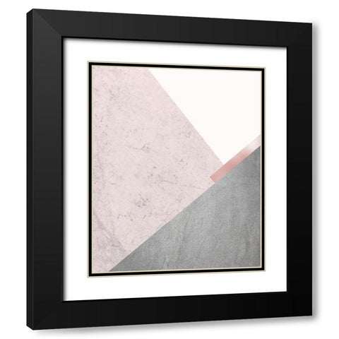Blush Pink Mountains 1 Black Modern Wood Framed Art Print with Double Matting by Urban Epiphany