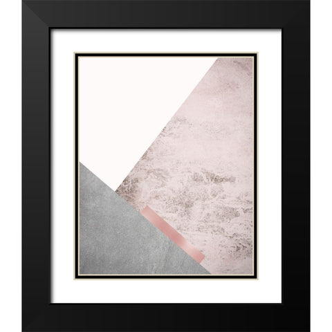 Blush Pink Mountains 3 Black Modern Wood Framed Art Print with Double Matting by Urban Epiphany
