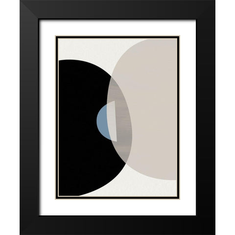 Mid Century Abstract 2 Black Modern Wood Framed Art Print with Double Matting by Urban Epiphany