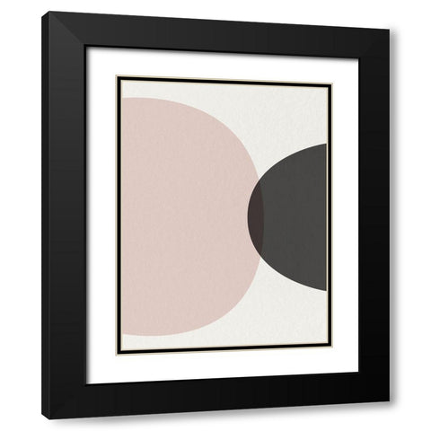 Minimalist Circles 2 Black Modern Wood Framed Art Print with Double Matting by Urban Epiphany