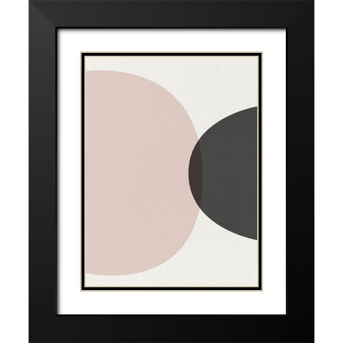 Minimalist Circles 2 Black Modern Wood Framed Art Print with Double Matting by Urban Epiphany