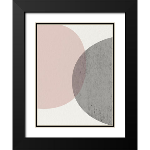 Minimalist Circles 3 Black Modern Wood Framed Art Print with Double Matting by Urban Epiphany