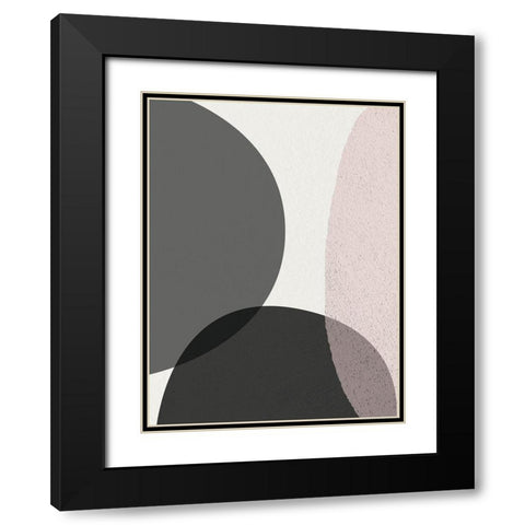 Minimalist Circles 4 Black Modern Wood Framed Art Print with Double Matting by Urban Epiphany