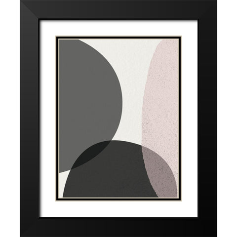 Minimalist Circles 4 Black Modern Wood Framed Art Print with Double Matting by Urban Epiphany