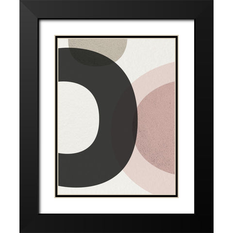 Minimalist Circles 5 Black Modern Wood Framed Art Print with Double Matting by Urban Epiphany