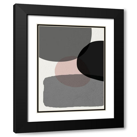 Minimalist Circles 6 Black Modern Wood Framed Art Print with Double Matting by Urban Epiphany