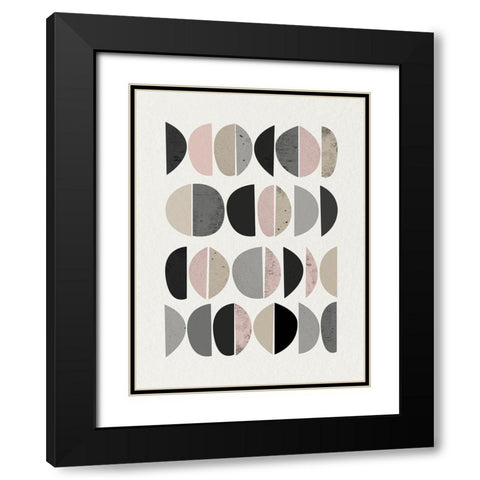 Minimalist Circles 8 Black Modern Wood Framed Art Print with Double Matting by Urban Epiphany