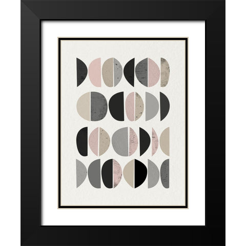 Minimalist Circles 8 Black Modern Wood Framed Art Print with Double Matting by Urban Epiphany