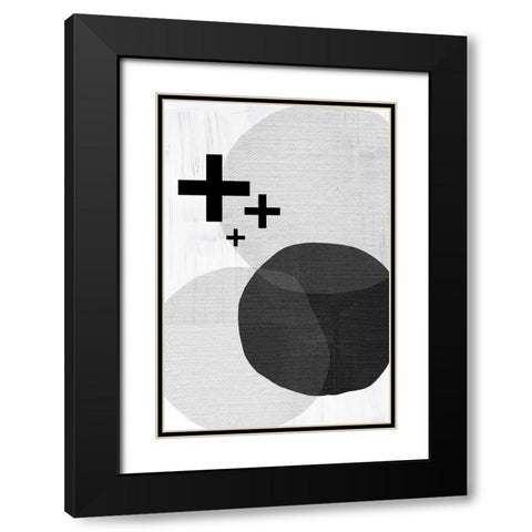 Black White Scandi Modern Black Modern Wood Framed Art Print with Double Matting by Urban Epiphany