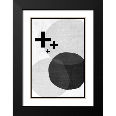 Black White Scandi Modern Black Modern Wood Framed Art Print with Double Matting by Urban Epiphany