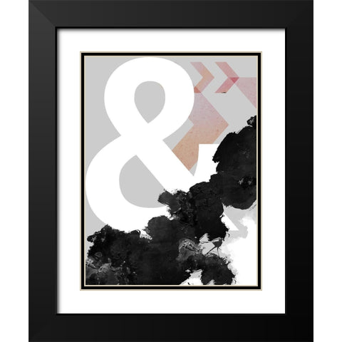 Ampersand Abstract Print Black Modern Wood Framed Art Print with Double Matting by Urban Epiphany