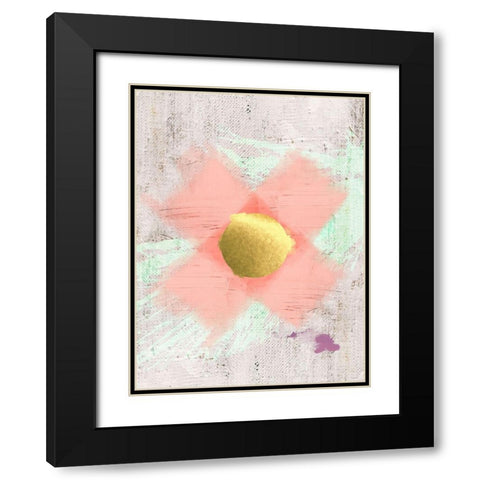 Pink Kiss Abstract Black Modern Wood Framed Art Print with Double Matting by Urban Epiphany