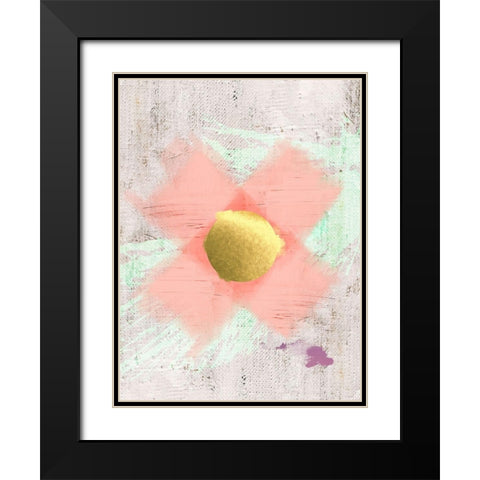 Pink Kiss Abstract Black Modern Wood Framed Art Print with Double Matting by Urban Epiphany