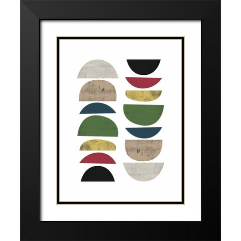 Mid Century Safari B Black Modern Wood Framed Art Print with Double Matting by Urban Epiphany