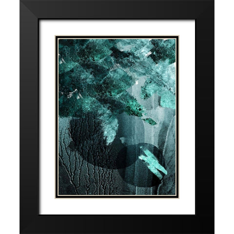 Teal Abstract A Black Modern Wood Framed Art Print with Double Matting by Urban Epiphany