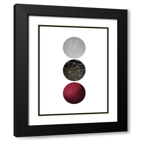 Burg Black Geo 1 Black Modern Wood Framed Art Print with Double Matting by Urban Epiphany