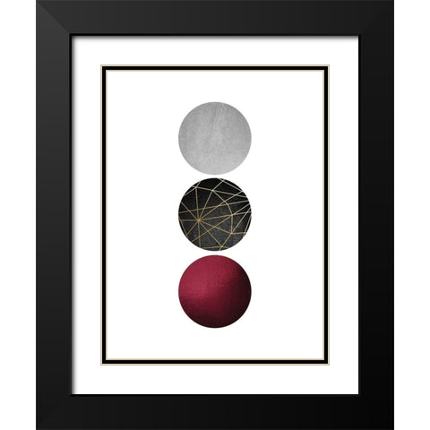 Burg Black Geo 1 Black Modern Wood Framed Art Print with Double Matting by Urban Epiphany