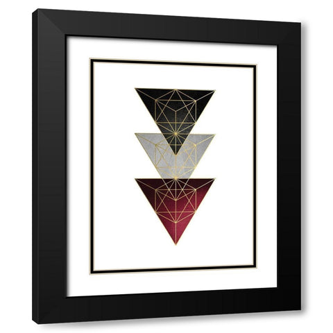 Burg Black Geo 3 Black Modern Wood Framed Art Print with Double Matting by Urban Epiphany