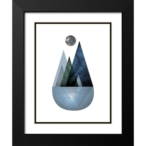 Scandi Blue Hunter Mountains 4 Black Modern Wood Framed Art Print with Double Matting by Urban Epiphany