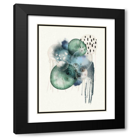 Aqua Harmony 1 Black Modern Wood Framed Art Print with Double Matting by Urban Epiphany