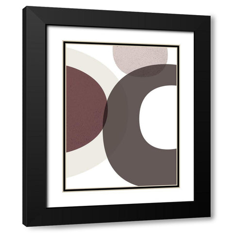 Mid Century ColorDew Burgundy 1 Black Modern Wood Framed Art Print with Double Matting by Urban Epiphany