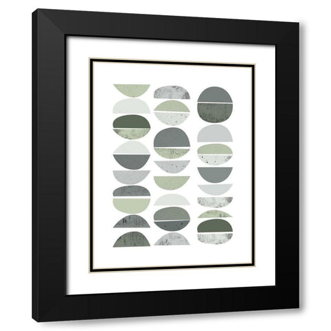 Mid Century ColorDew 2 Black Modern Wood Framed Art Print with Double Matting by Urban Epiphany