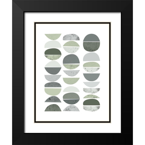 Mid Century ColorDew 2 Black Modern Wood Framed Art Print with Double Matting by Urban Epiphany