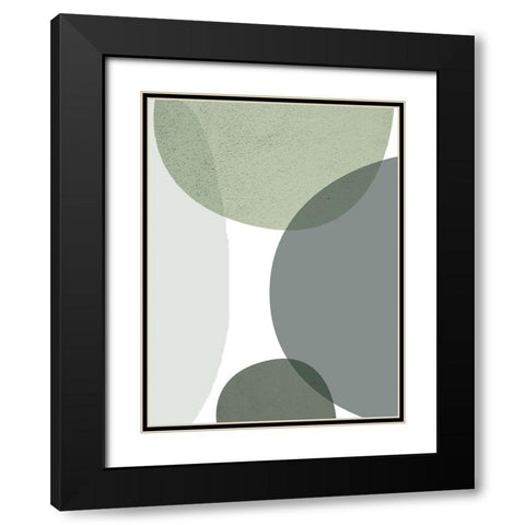 Mid Century ColorDew 3 Black Modern Wood Framed Art Print with Double Matting by Urban Epiphany