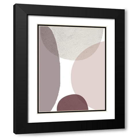 Mid Century ColorDew Burgundy 3 Black Modern Wood Framed Art Print with Double Matting by Urban Epiphany
