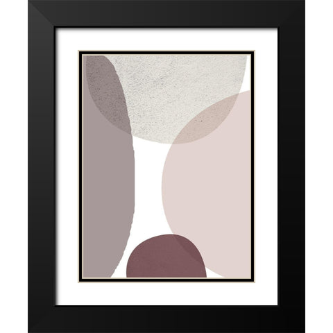 Mid Century ColorDew Burgundy 3 Black Modern Wood Framed Art Print with Double Matting by Urban Epiphany