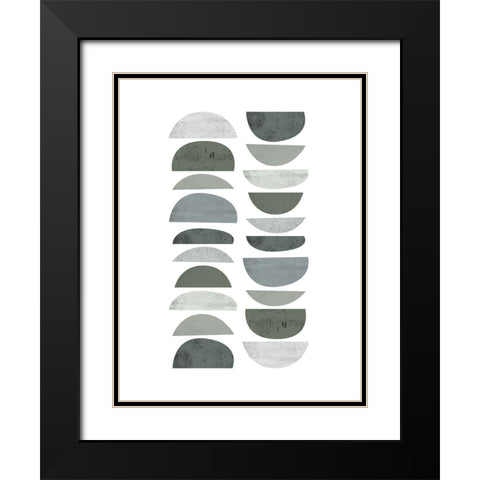 Mid Century ColorDew 4 Black Modern Wood Framed Art Print with Double Matting by Urban Epiphany