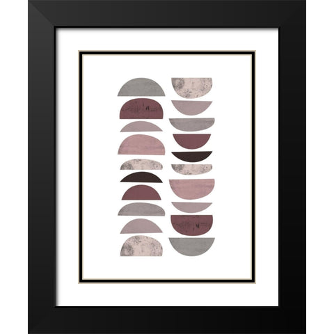 Mid Century ColorDew Burgundy 4 Black Modern Wood Framed Art Print with Double Matting by Urban Epiphany